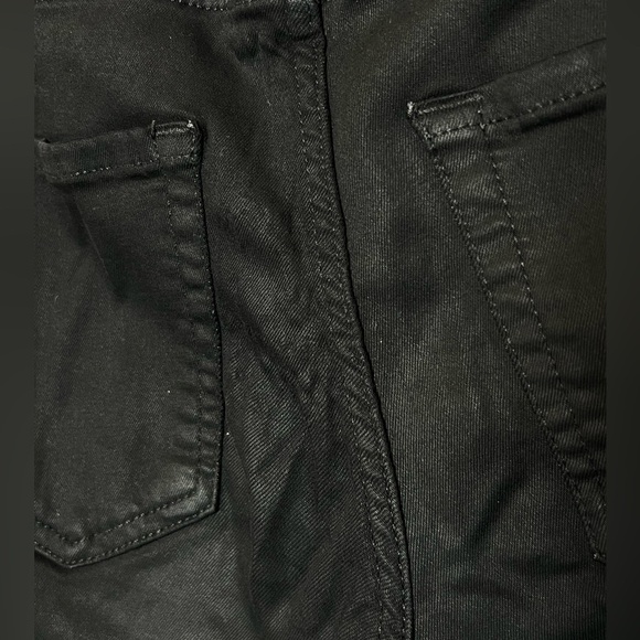 7 FOR MANKIND Ankle Crop Mid Rise Saturated Black Cigarette Pant Skinny Jeans 24 - Picture 12 of 13